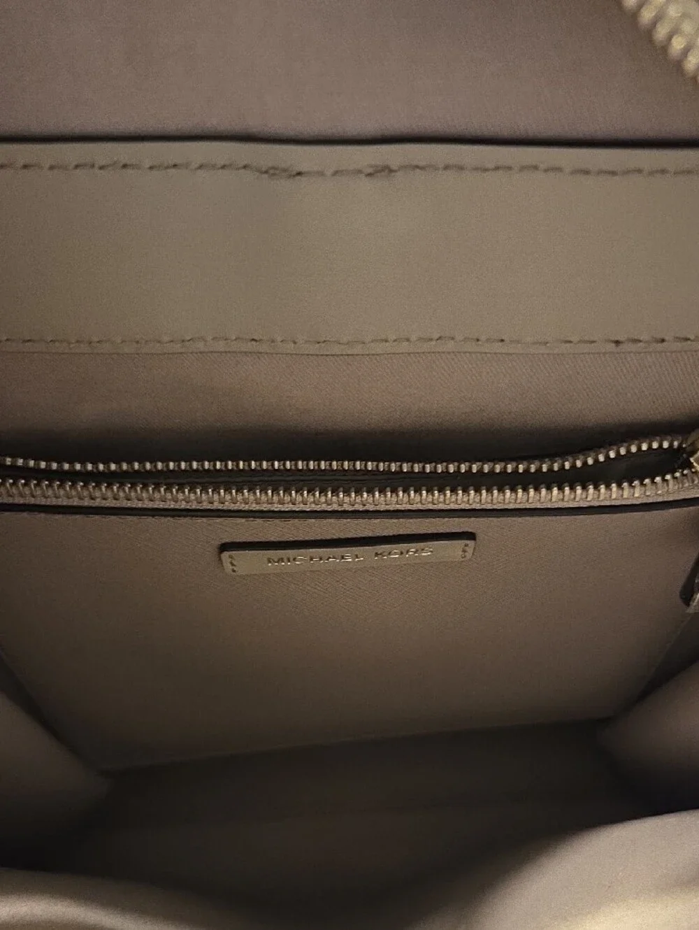 Michael Kors Taupe Saffiano-Style Backpack Tote